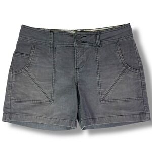 Prana Corduroy Shorts Women's 6 Gray Organic Cotton Stretch W3SUKI113 Outdoors